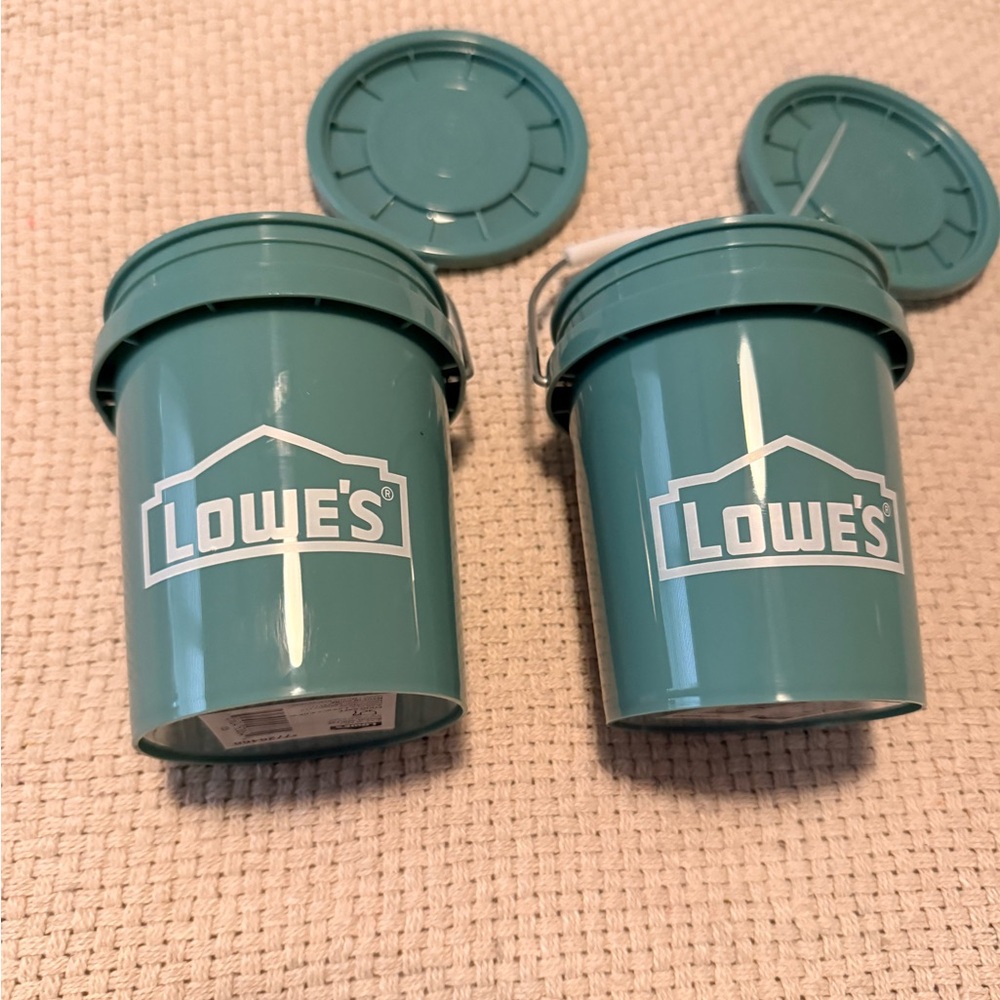 Lowe's Teal Mini Storage Buckets - Set of 2